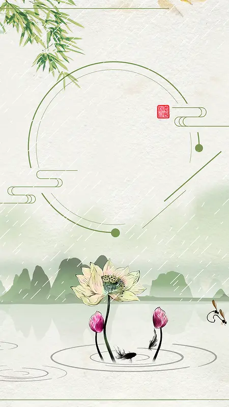 复古中国风春季二十四节气背景