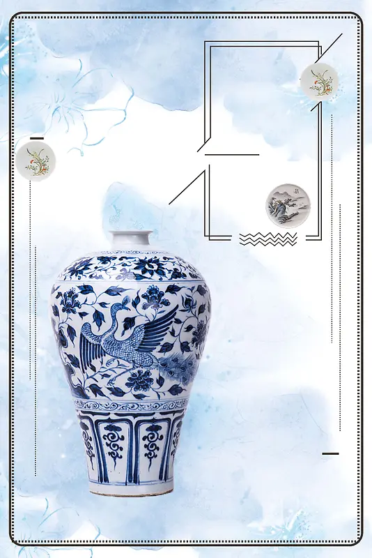 创意中国风陶瓷文化背景素材