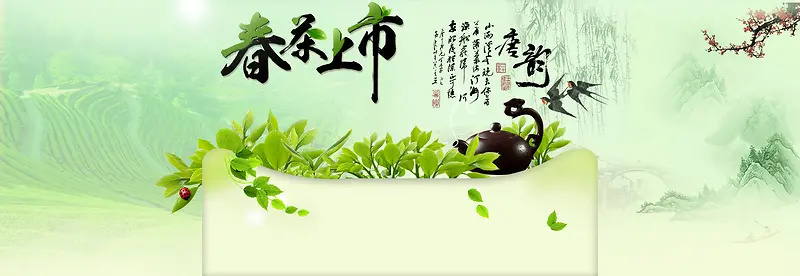 春茶上市广告背景banner