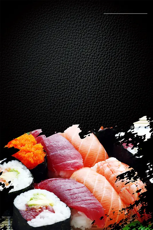 日本料理寿司美食海报PSD背景图