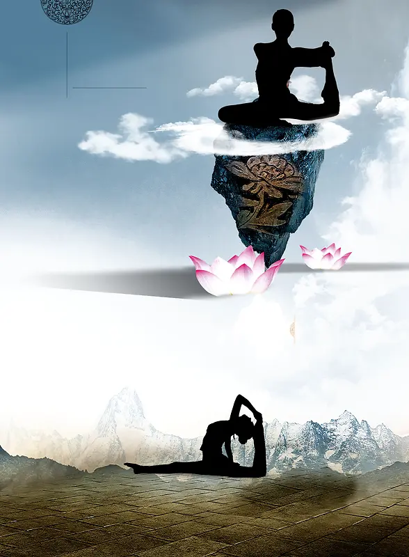 瑜伽中国风海报背景