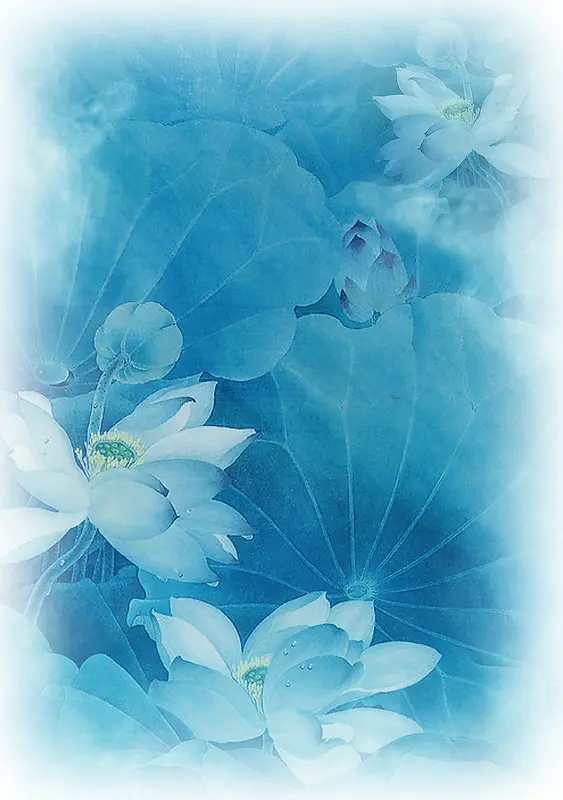 蓝色花背景图