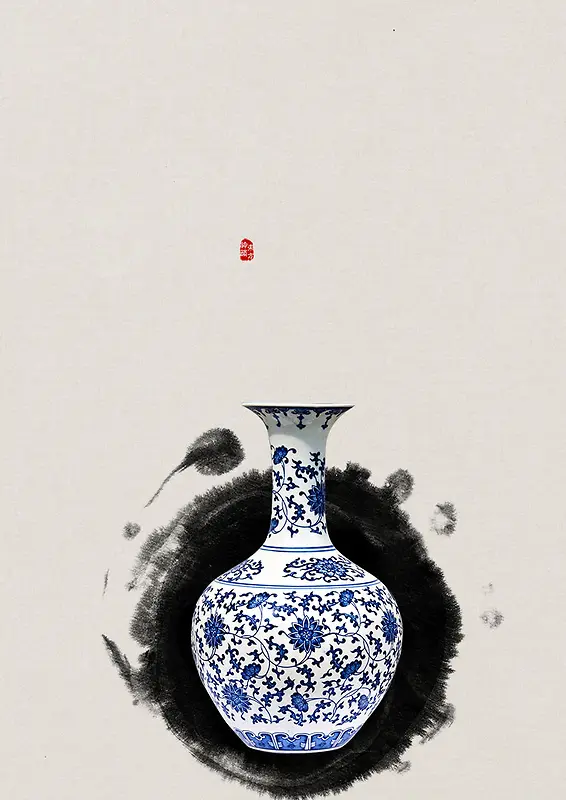 中国风海报陶瓷H5背景