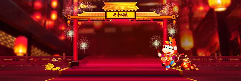 中国风红色节庆背景