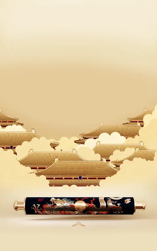 中国风宫殿圣旨海报素材