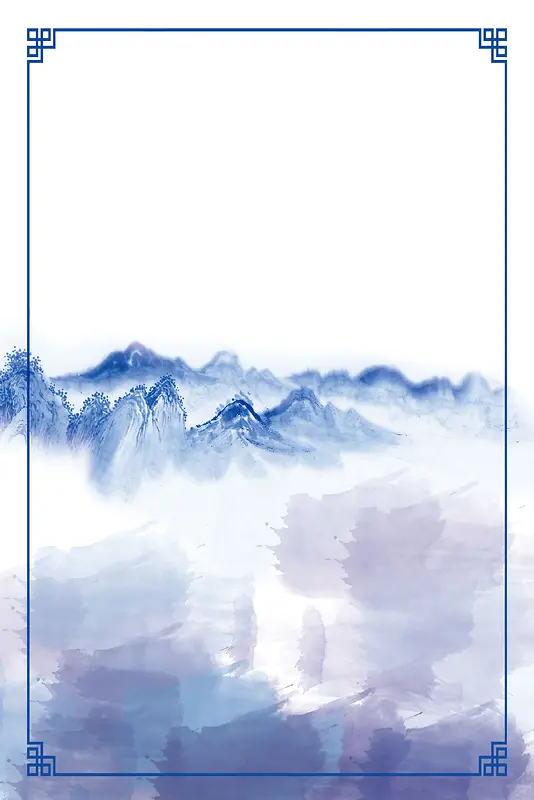 中国风青花瓷花纹背景素材