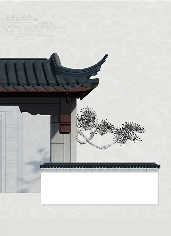 中国风徽派房地产建筑海报