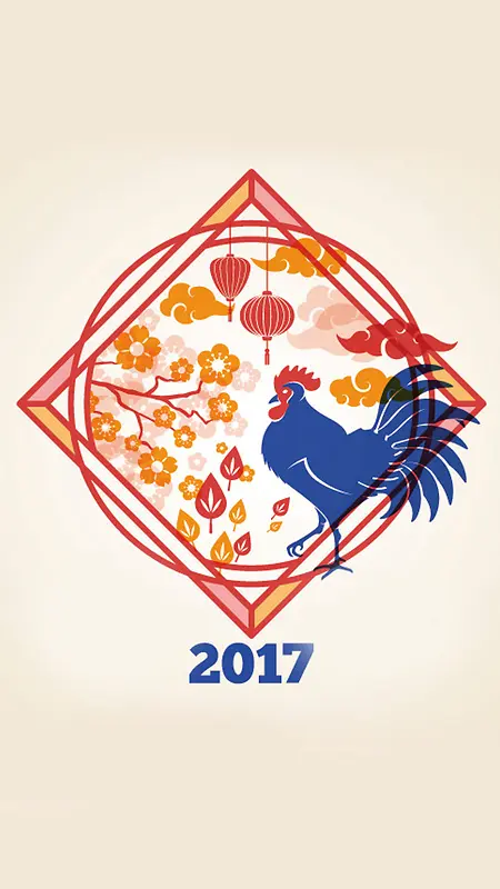 2017年鸡年矢量图H5背景
