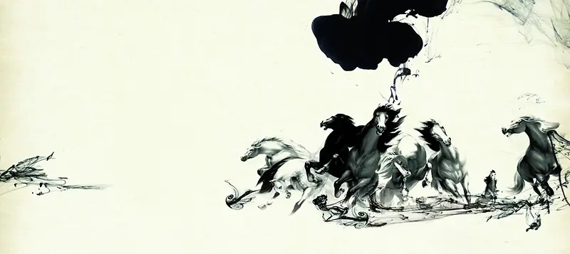 水墨画线描中国风平面广告