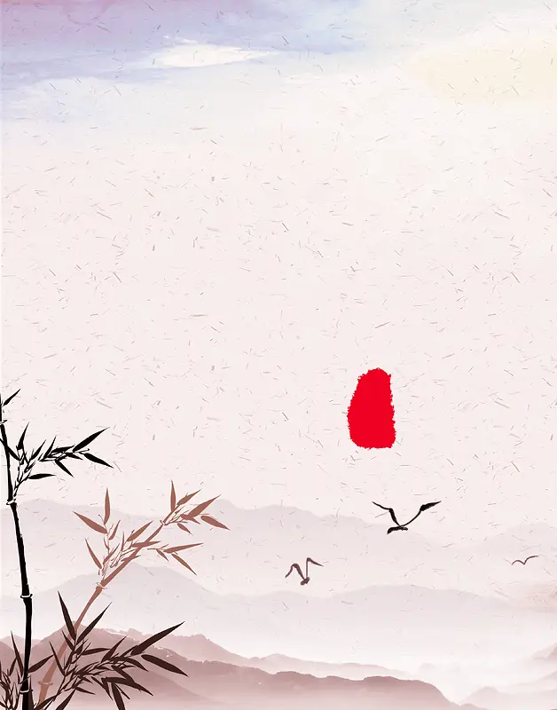 中国风竹子高山褐色背景素材
