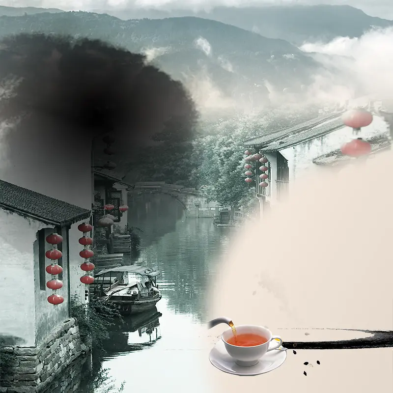 水墨江南背景