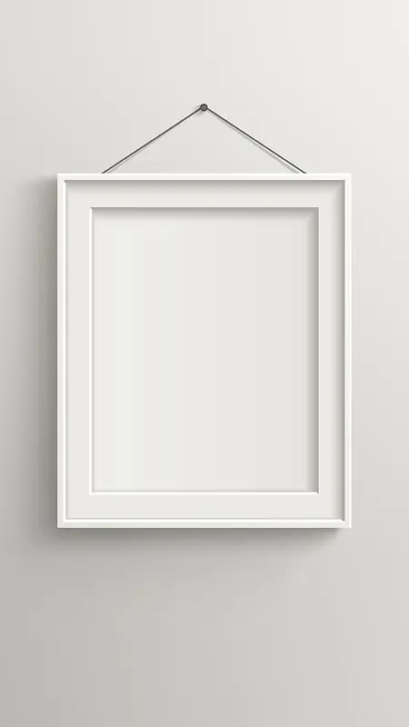 白色画框展板H5背景