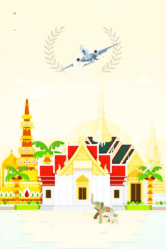 泰国旅游泰国风景海报背景