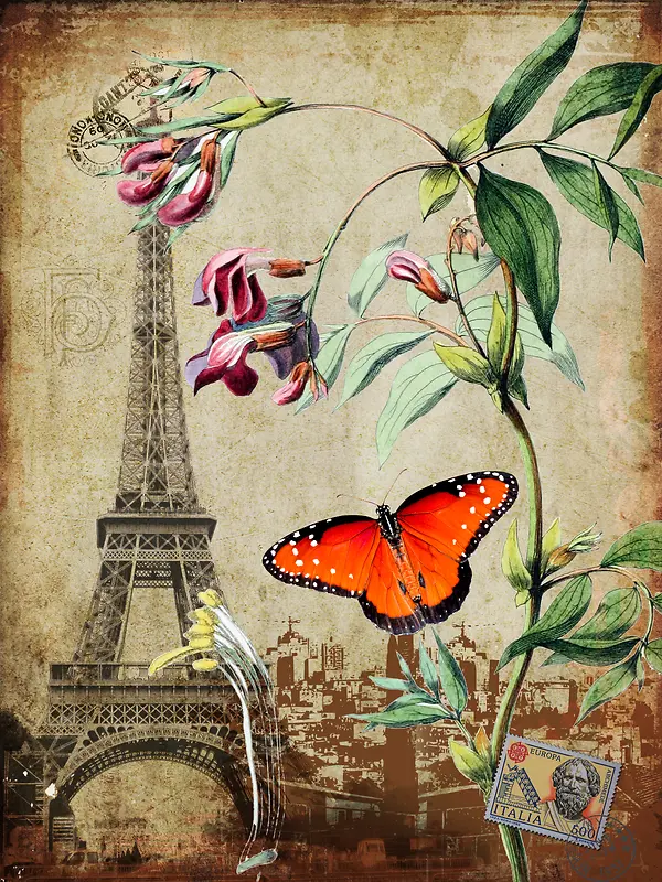 花卉装饰画海报背景素材