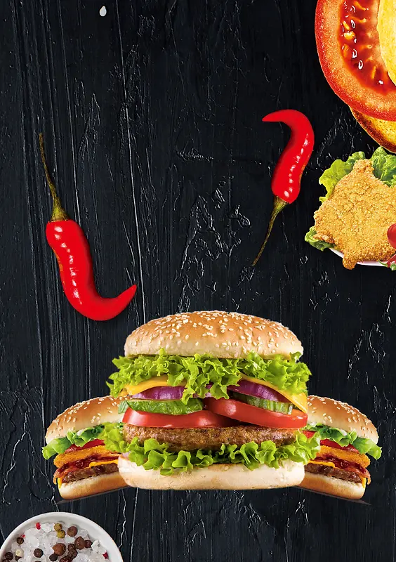 美食汉堡菜单菜谱宣传单