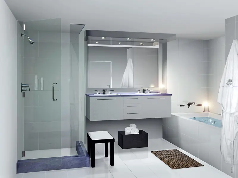 洁白浴室CAD室内设计背景