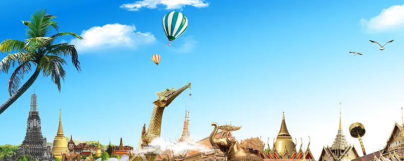 泰国游展板旅游海报背景