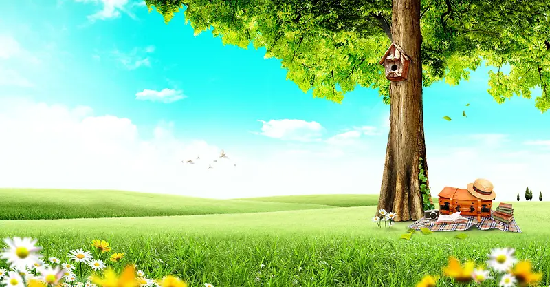 植树节大树公益环保海报背景