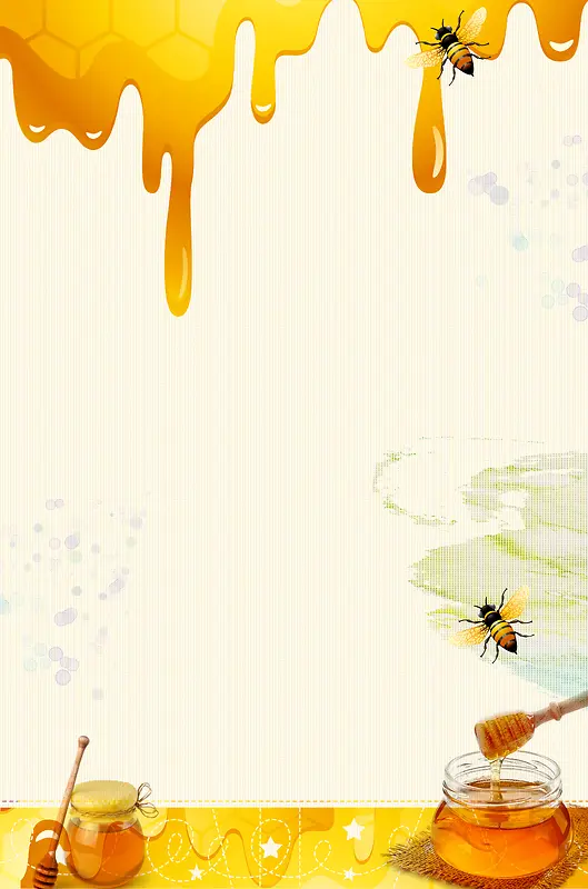 蜂蜜制作工艺养生食品海报背景素材