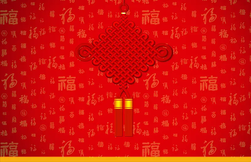中国结红色新年节日背景