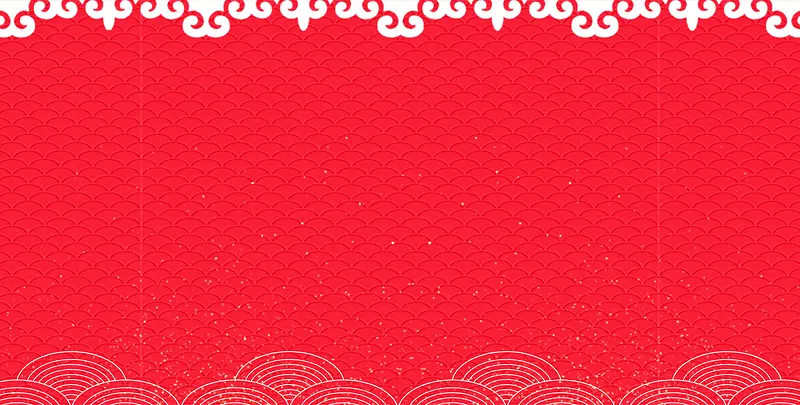 花边花纹简约红色新年背景