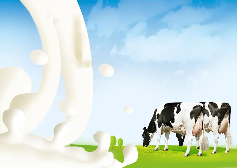 健康牛奶海报背景素材