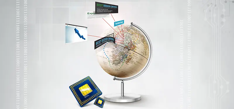 淘宝金融科技商务分析股票地球数据海报背景