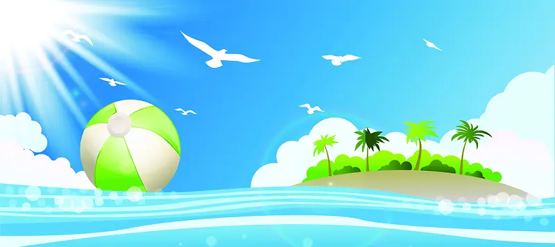 海滩岛屿海鸥背景
