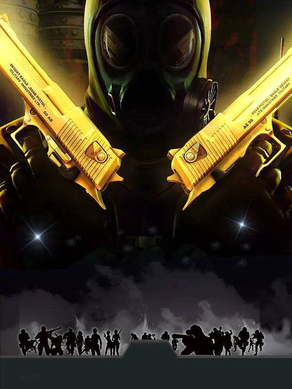 黑色大气科技创意游戏竞技海报背景