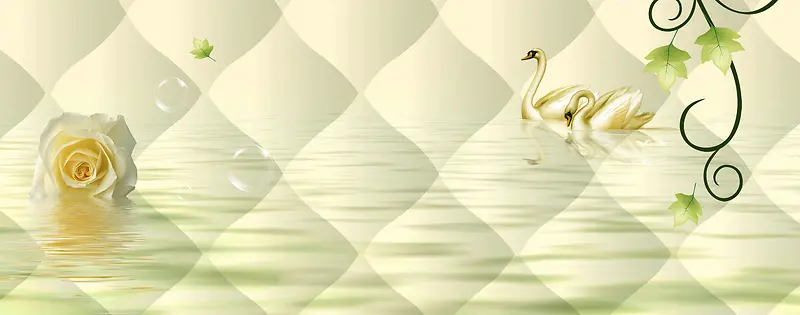 鹅游水中背景图