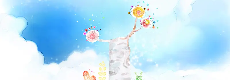 唯美手绘banner背景