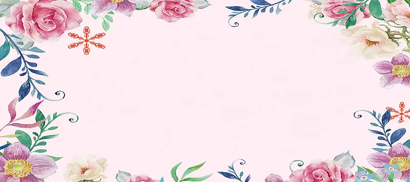 结婚海报浪漫花朵粉色banner