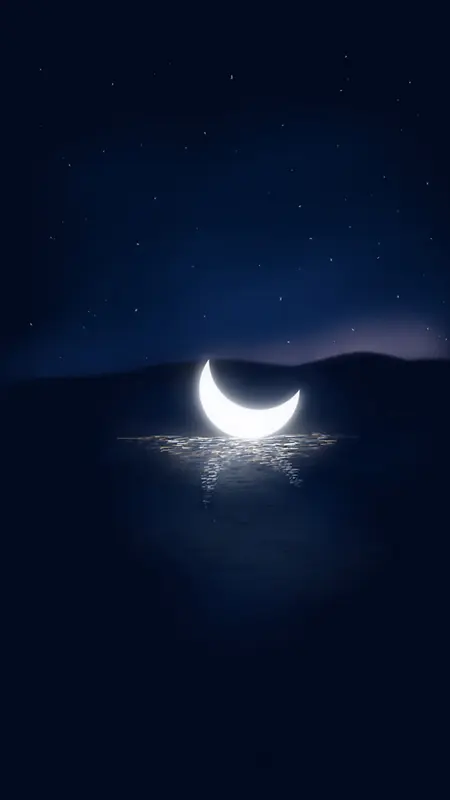 河水上的月亮H5背景素材