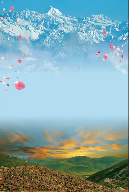 尼泊尔旅游海报宣传背景素材