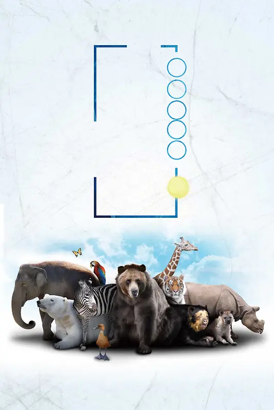 简约创意保护野生动物公益海报背景素材