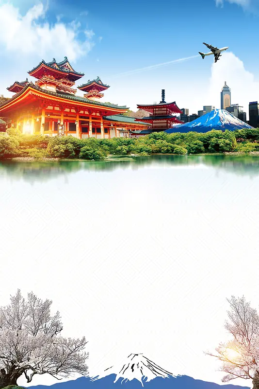 魅力日本国外出国旅游宣传海报背景素材