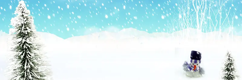 雪地松树背景图