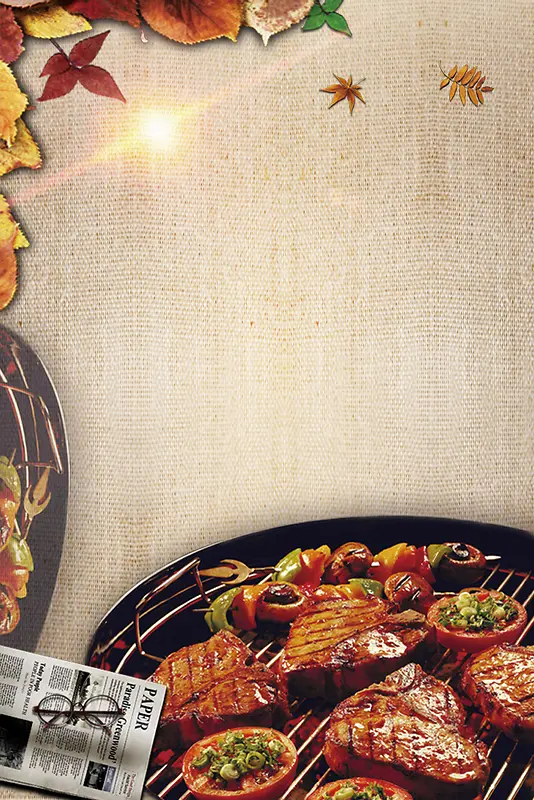 烧烤舌尖美味烤肉广告海报背景素材