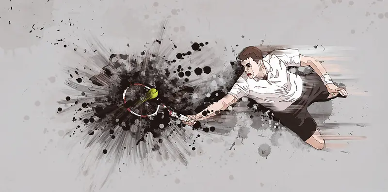 网球运动插画背景