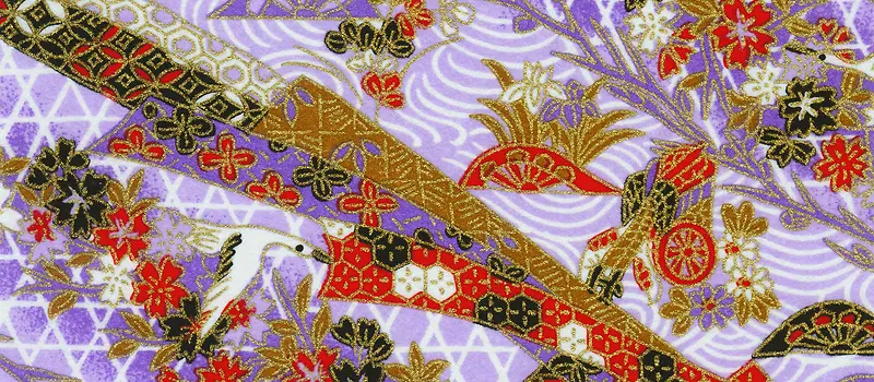 日式和风仙鹤紫色背景