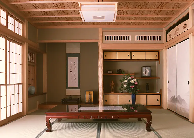 日式木质小家具背景