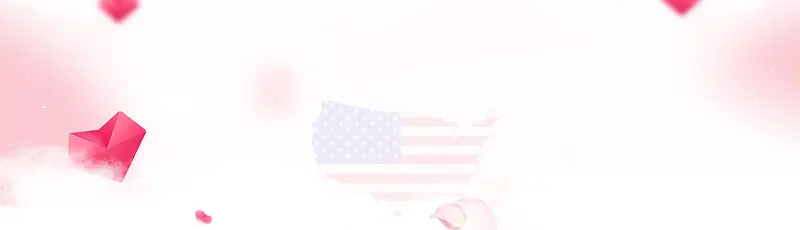 矩形心形美国国旗海报背景