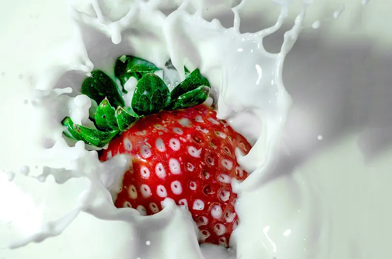 创意草莓酸奶背景素材