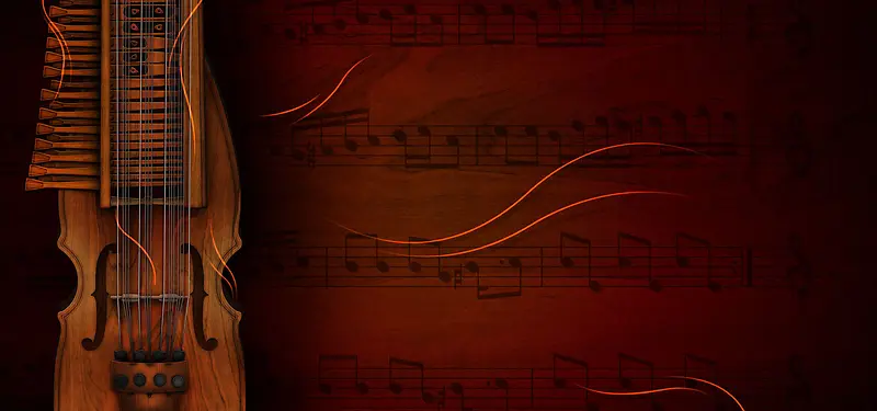 小提琴文艺红色娱乐海报背景