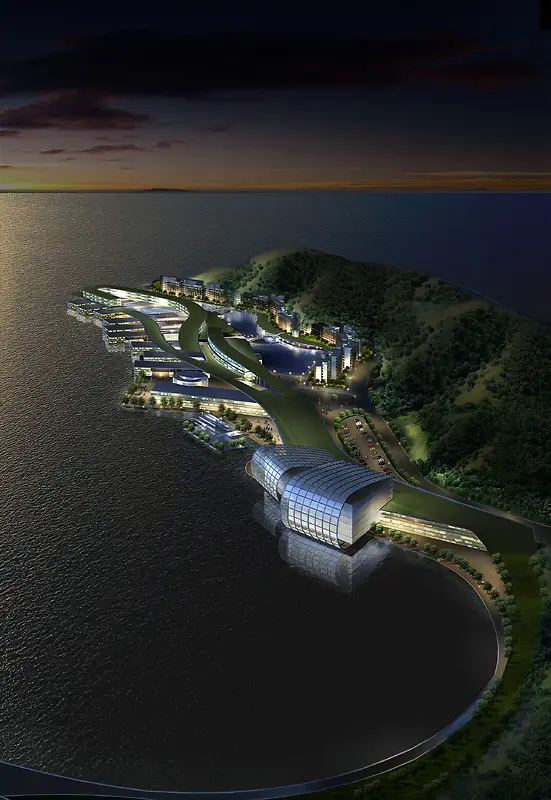 奢华海景房海报背景素材