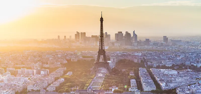 巴黎黄昏背景图