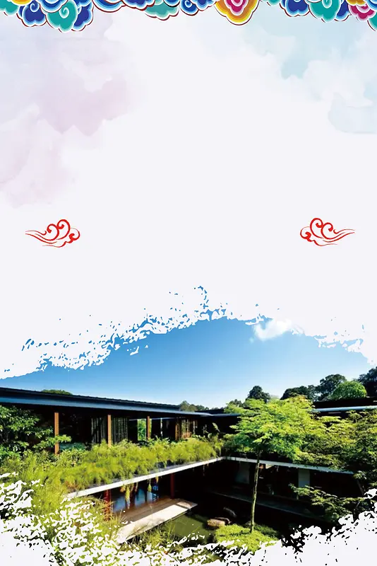 简洁大气新加坡旅游海报背景素材