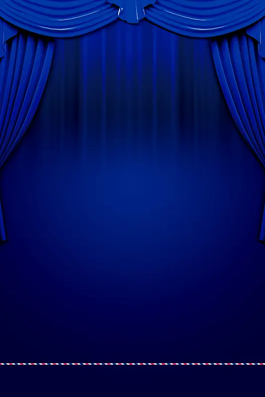 蓝色舞台幕布海报背景