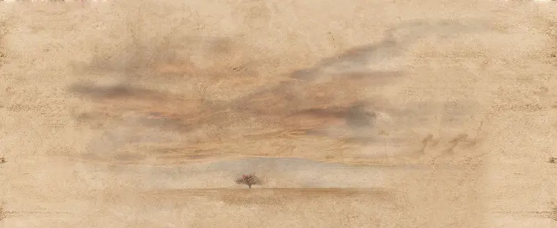 复古纸张背景 树 黄昏天空