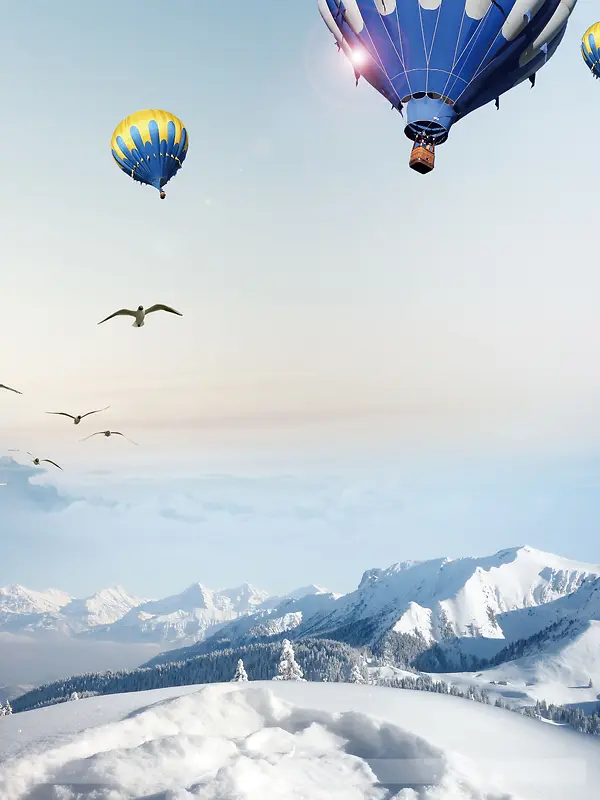 瑞士雪山瑞士之旅宣传海报背景素材